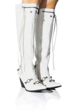 A GOOD ONE WHITE CROC BOOT -Azalea Wang store a good one white croc boot white 1 1 c1