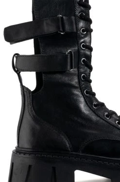 GENUINE LEATHER ASPECT LACE UP BOOTIE IN BLACK -Azalea Wang store aspect genuine leather lace up bootie in black black 5 5