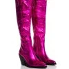 AZALEA WANG AFTER PARTY METALLIC WESTERN BOOT IN PINK -Azalea Wang store azalea wang after party metallic western boot in pink pink 1 1