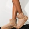 AZALEA WANG ALL NIGHT LONG RHINESTONE MINI ANKLE BOOTIES -Azalea Wang store azalea wang all night long multi stone mini ankle booties taupe 1c1