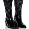 AZALEA WANG ANDREA CHUNKY WESTERN BOOT IN BLACK