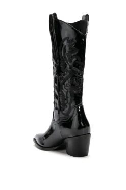 AZALEA WANG ANDREA CHUNKY WESTERN BOOT IN BLACK -Azalea Wang store azalea wang andrea chunky western boot in black black 4 4 c1