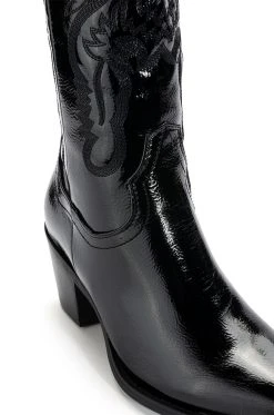 AZALEA WANG ANDREA CHUNKY WESTERN BOOT IN BLACK -Azalea Wang store azalea wang andrea chunky western boot in black black 5 5 c1