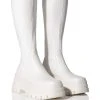 AZALEA WANG ARETHA STRETCH BOOT WITH 4 WAY STRETCH IN WHITE