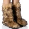 AZALEA WANG ASPEN FURRY BROWN MULTI BOOTIE -Azalea Wang store azalea wang aspen furry brown multi bootie brown 1 1