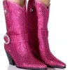 AZALEA WANG BIG SLAY RHINESTONE EMBELLISHED WESTERN BOOTIE IN PINK -Azalea Wang store azalea wang big slay rhinestone embellished western bootie in pink pink 1 1