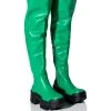 AZALEA WANG BIG STEPPER THIGH HIGH FLATFORM BOOT IN GREEN -Azalea Wang store azalea wang big stepper thigh high flatform boot in green green 1 1
