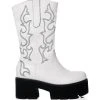 AZALEA WANG BLIZZARD CHUNKY WESTERN BOOT IN WHITE BLACK -Azalea Wang store azalea wang blizzard chunky western boot in white black white 2 2