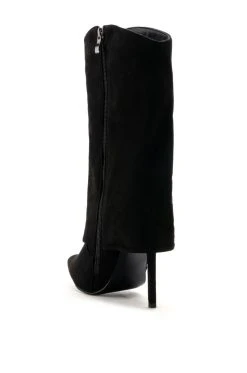 AZALEA WANG BOLD BLING RHINESTONE SNAKE FOLD OVER BOOTIE IN BLACK -Azalea Wang store azalea wang bold bling rhinestone snake fold over bootie in black black 4 4