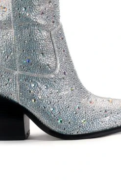 AZALEA WANG BOOSTS SILVER EMBELLISHED WESTERN BOOT -Azalea Wang store azalea wang boosts silver embellished western boot white 7 7