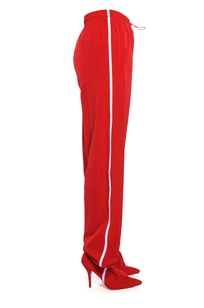 AZALEA WANG TRACK PANT BOOT IN RED 2 AZALEA WANG TRACK PANT BOOT IN RED