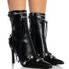 AZALEA WANG BROOKLYN PU BOOTIE IN BLACK -Azalea Wang store azalea wang brooklyn baby stiletto bootie in black black 1 1