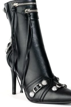 AZALEA WANG BROOKLYN PU BOOTIE IN BLACK -Azalea Wang store azalea wang brooklyn baby stiletto bootie in black black 4 4