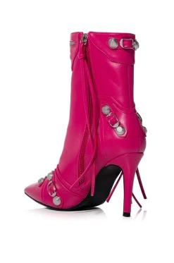 AZALEA WANG BROOKLYN PU BOOTIE IN PINK -Azalea Wang store azalea wang brooklyn pu bootie in pink pink 4 4