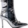 AZALEA WANG BROOKLYN STILETTO BOOTIE IN SILVER -Azalea Wang store azalea wang brooklyn stiletto bootie in silver silver 2 2