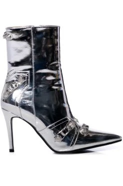 AZALEA WANG BROOKLYN STILETTO BOOTIE IN SILVER