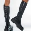 AZALEA WANG CAN'T RAIN ON ME FLATFORM BOOT IN BLACK -Azalea Wang store azalea wang cant rain on me flatform boot in black black 1 1
