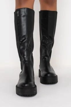 AZALEA WANG CAN'T RAIN ON ME FLATFORM BOOT IN BLACK -Azalea Wang store azalea wang cant rain on me flatform boot in black black 3 3