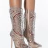 AZALEA WANG CENTER OF ATTENTION WESTERN STILETTO BOOTIE IN NUDE -Azalea Wang store azalea wang center of attention stiletto bootie in nude nude 1 1