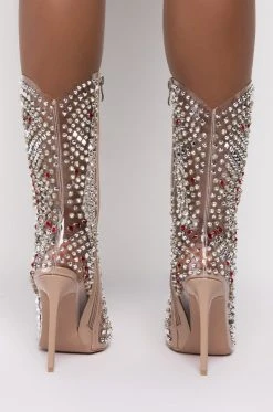 AZALEA WANG CENTER OF ATTENTION WESTERN STILETTO BOOTIE IN NUDE -Azalea Wang store azalea wang center of attention stiletto bootie in nude nude 4 4