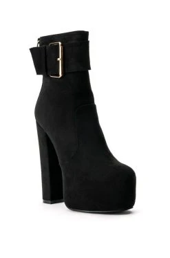AZALEA WANG CHARMER CHUNKY PLATFORM BOOTIE IN BLACK -Azalea Wang store azalea wang charmer chunky platform bootie in black black 3 3