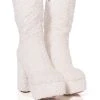 AZALEA WANG COZY CUTIE FAUX FUR CHUNKY PLATFORM BOOT IN WHITE -Azalea Wang store azalea wang cozy cutie faux fur chunky platform boot in white white 1 1
