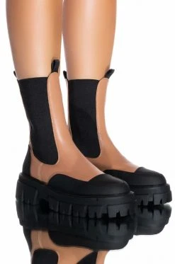 AZALEA WANG CRAZY LIKE ME FLATFORM BOOTIE IN SAND