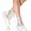 AZALEA WANG DIAMOND DRIP FLATFORM BOOTIE IN WHITE -Azalea Wang store azalea wang diamond drip flatform bootie in white white 1 1