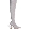 AZALEA WANG ELEVATE THIGH HIGH STRETCH SUEDE BOOT IN GREY 1 AZALEA WANG ELEVATE THIGH HIGH STRETCH SUEDE BOOT IN GREY -Azalea Wang store azalea wang elevate thigh high stretch suede boot in grey grey 2 2