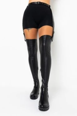 AZALEA WANG END UP WITH YOU TONIGHT OVER THE KNEE BOOT -Azalea Wang store azalea wang end up with you tonight over the knee boot black pu 2