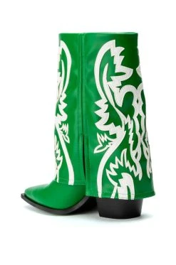 AZALEA WANG ESPERANZA WESTERN BOOTIE IN GREEN -Azalea Wang store azalea wang esperanza western bootie in green green 4 4