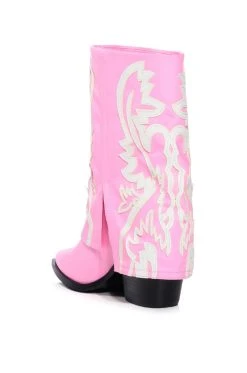 AZALEA WANG ESPERANZA WESTERN BOOTIE IN LIGHT PINK -Azalea Wang store azalea wang esperanza western bootie in light pink pink 4 4