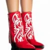 AZALEA WANG ESPERANZA WESTERN BOOTIE IN RED -Azalea Wang store azalea wang esperanza western bootie in red red 2 2
