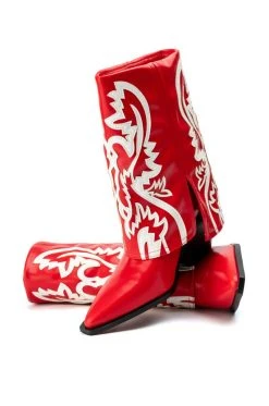 AZALEA WANG ESPERANZA WESTERN BOOTIE IN RED -Azalea Wang store azalea wang esperanza western bootie in red red 5 5