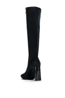 AZALEA WANG ESTATE NEOPRENE KNEE HIGH BOOT IN BLACK -Azalea Wang store azalea wang estate neoprene knee high boot in black black 4 4