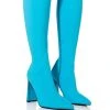 AZALEA WANG ESTATE NEOPRENE KNEE HIGH BOOT IN BLUE -Azalea Wang store azalea wang estate neoprene knee high boot in blue blue 1 1