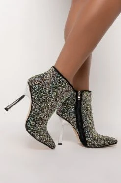 AZALEA WANG EYES ON ME STILETTO BOOTIE IN MULTI -Azalea Wang store azalea wang eyes on me stiletto bootie in multi multi 2 2