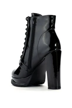 AZALEA WANG FREDDIE CHUNKY LACE UP BOOTIE IN BLACK 10 AZALEA WANG FREDDIE CHUNKY LACE UP BOOTIE IN BLACK -Azalea Wang store azalea wang freddie chunky lace up bootie in black black 4 4