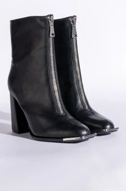 AZALEA WANG FRESCO ZIP CHUNKY BOOT IN BLACK -Azalea Wang store azalea wang fresco zip chunky boot in black black 4 4