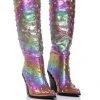 AZALEA WANG FREYA STAR STUDDED IRIDESCENT WESTERN BOOT IN PURPLE -Azalea Wang store azalea wang freya star studded iridescent western boot in purple purple 1 1
