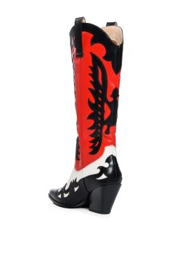 AZALEA WANG GFORCE MULTI COLORED WESTERN BOOT -Azalea Wang store azalea wang gforce multi colored western boot multi 4 4