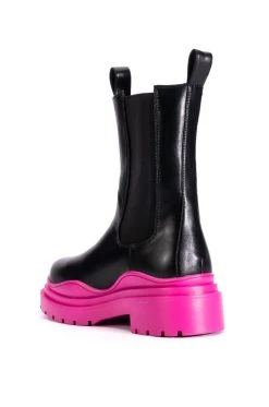 AZALEA WANG GHOSTED FLATFORM CHELSEA BOOT IN FUCHSIA -Azalea Wang store azalea wang ghosted flatform chelsea boot in fuchsia fuchsia 4 4 c1 c1