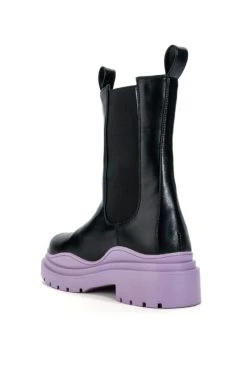 AZALEA WANG GHOSTED FLATFORM CHELSEA BOOT IN PURPLE -Azalea Wang store azalea wang ghosted flatform chelsea boot in purple purple 4 4