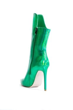 AZALEA WANG HALO HOLOGRAPHIC STILETTO BOOTIE IN GREEN 10 AZALEA WANG HALO HOLOGRAPHIC STILETTO BOOTIE IN GREEN -Azalea Wang store azalea wang halo holographic stiletto bootie in green green 4 4 c1
