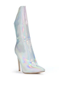 AZALEA WANG HALO SEXY STILETTO BOOTIE IN SILVER -Azalea Wang store azalea wang halo sexy stiletto bootie in silver silver 3 3
