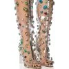 AZALEA WANG HEIDI EMBELLISHED PVC BOOT IN MULTI -Azalea Wang store azalea wang heidi embellished pvc boot in multi multi 1 1 c1