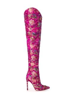 Azalea Wang store 30 Azalea Wang store -Azalea Wang store azalea wang her majesty embellished above the knee boot in pink pink 2 2