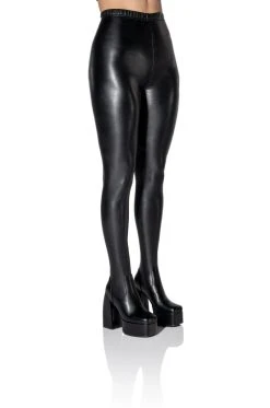 AZALEA WANG I'M A STAR CHUNKY HEEL PANT BOOT IN BLACK PU