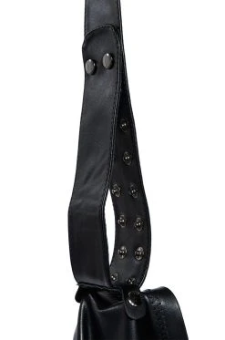 AZALEA WANG IM MOVIN ON BELTED THIGH HIGH STILETTO CHAP BOOT WITH 4 WAY STRETCH -Azalea Wang store azalea wang im movin on belted thigh high stiletto chap boot with 4 way stretch black pu 5 5