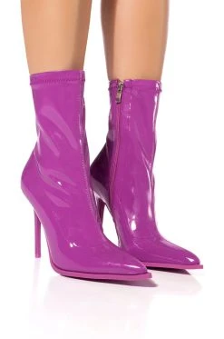 AZALEA WANG ISABELLA PATENT BOOTIE IN PURPLE